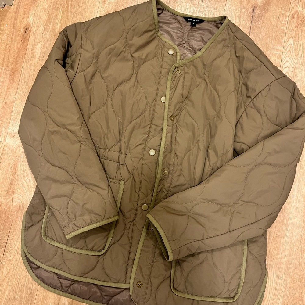 Brown Quilted Bomber Jacket
